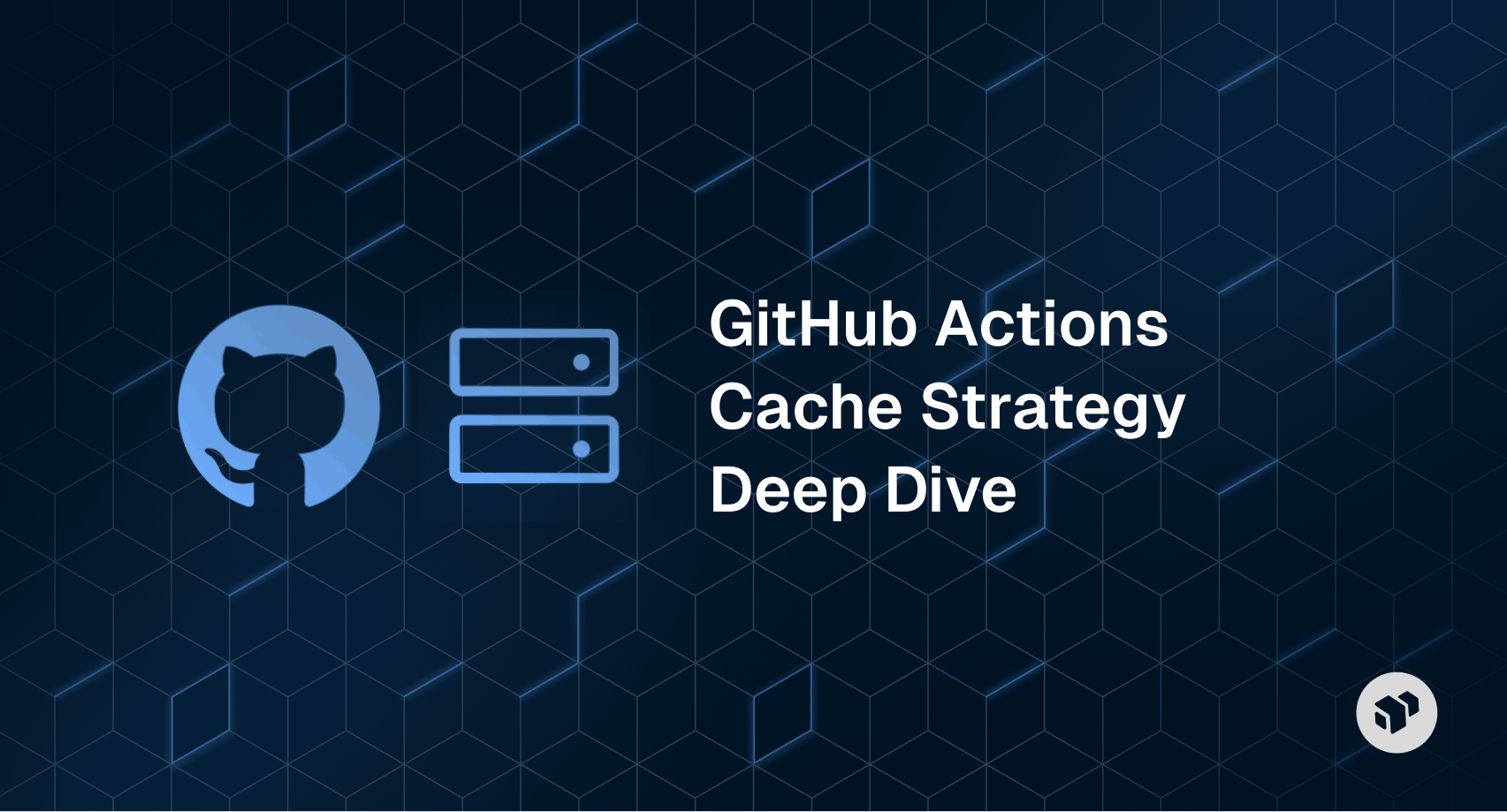 Deep dive illustration of GitHub Actions cache strategies, showing workflow caching techniques to speed up CI/CD pipelines.